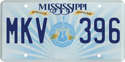 MS license plate MKV396
