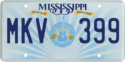 MS license plate MKV399