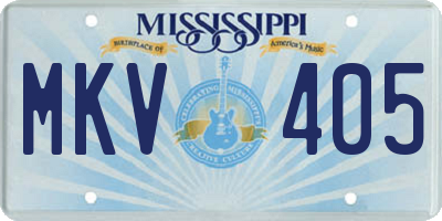 MS license plate MKV405