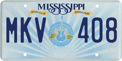 MS license plate MKV408