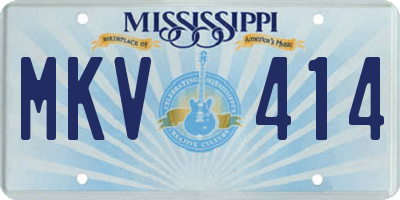 MS license plate MKV414
