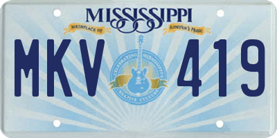 MS license plate MKV419