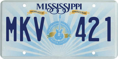 MS license plate MKV421