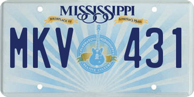MS license plate MKV431