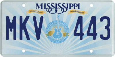MS license plate MKV443