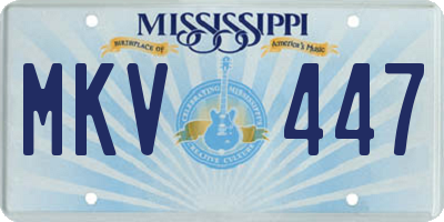 MS license plate MKV447