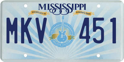 MS license plate MKV451