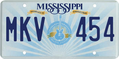 MS license plate MKV454