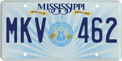 MS license plate MKV462