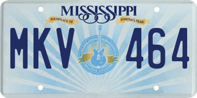 MS license plate MKV464