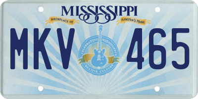 MS license plate MKV465