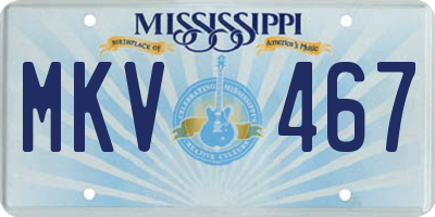 MS license plate MKV467
