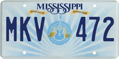 MS license plate MKV472