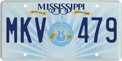 MS license plate MKV479