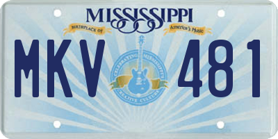 MS license plate MKV481