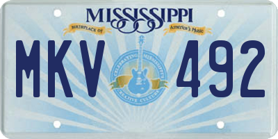 MS license plate MKV492