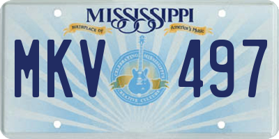 MS license plate MKV497