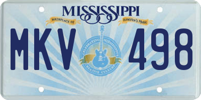 MS license plate MKV498