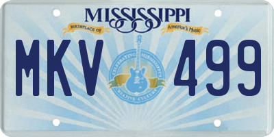 MS license plate MKV499