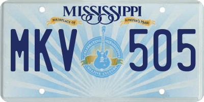 MS license plate MKV505