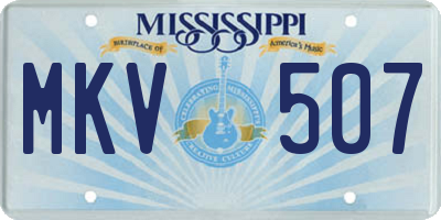 MS license plate MKV507