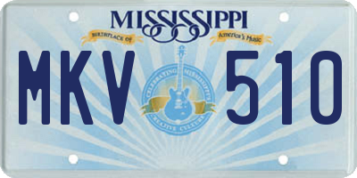 MS license plate MKV510