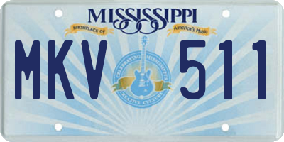 MS license plate MKV511