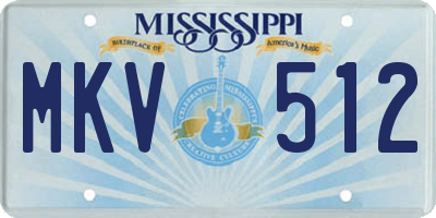 MS license plate MKV512