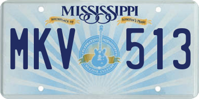 MS license plate MKV513