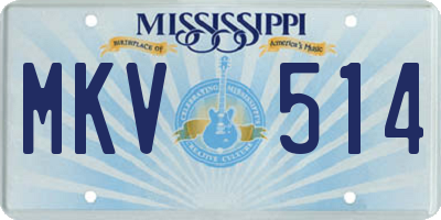 MS license plate MKV514