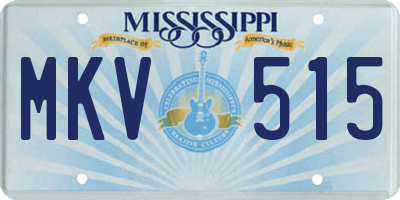 MS license plate MKV515