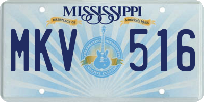 MS license plate MKV516