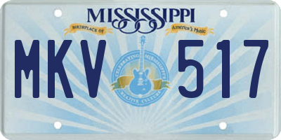 MS license plate MKV517