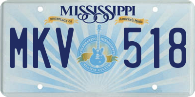 MS license plate MKV518
