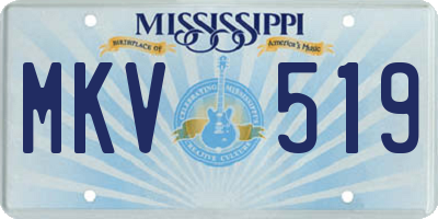 MS license plate MKV519