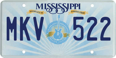 MS license plate MKV522