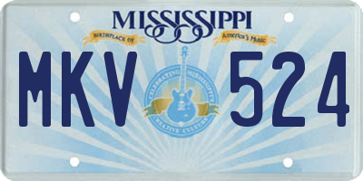 MS license plate MKV524