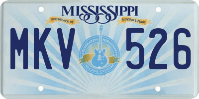 MS license plate MKV526