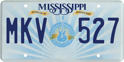 MS license plate MKV527