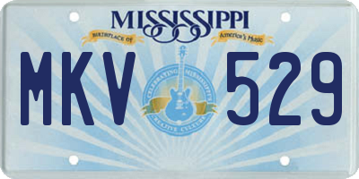 MS license plate MKV529