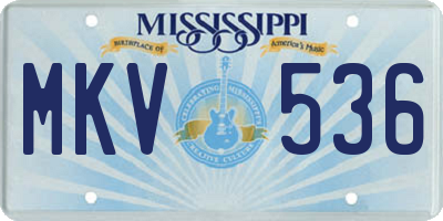 MS license plate MKV536