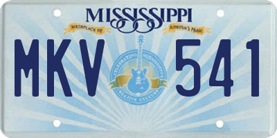 MS license plate MKV541