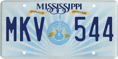 MS license plate MKV544
