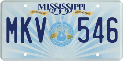 MS license plate MKV546