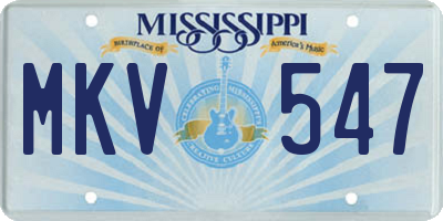 MS license plate MKV547