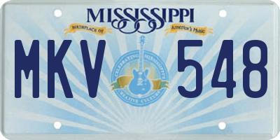 MS license plate MKV548