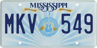 MS license plate MKV549
