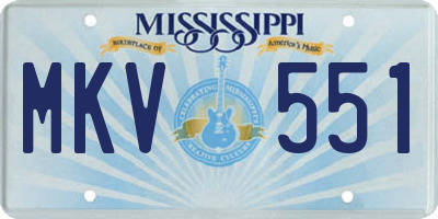 MS license plate MKV551