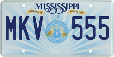 MS license plate MKV555