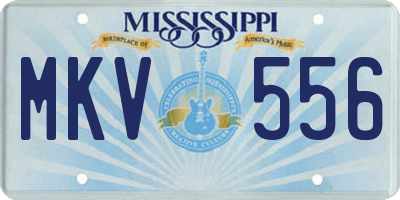 MS license plate MKV556